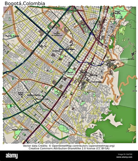 bogota colombia city map.